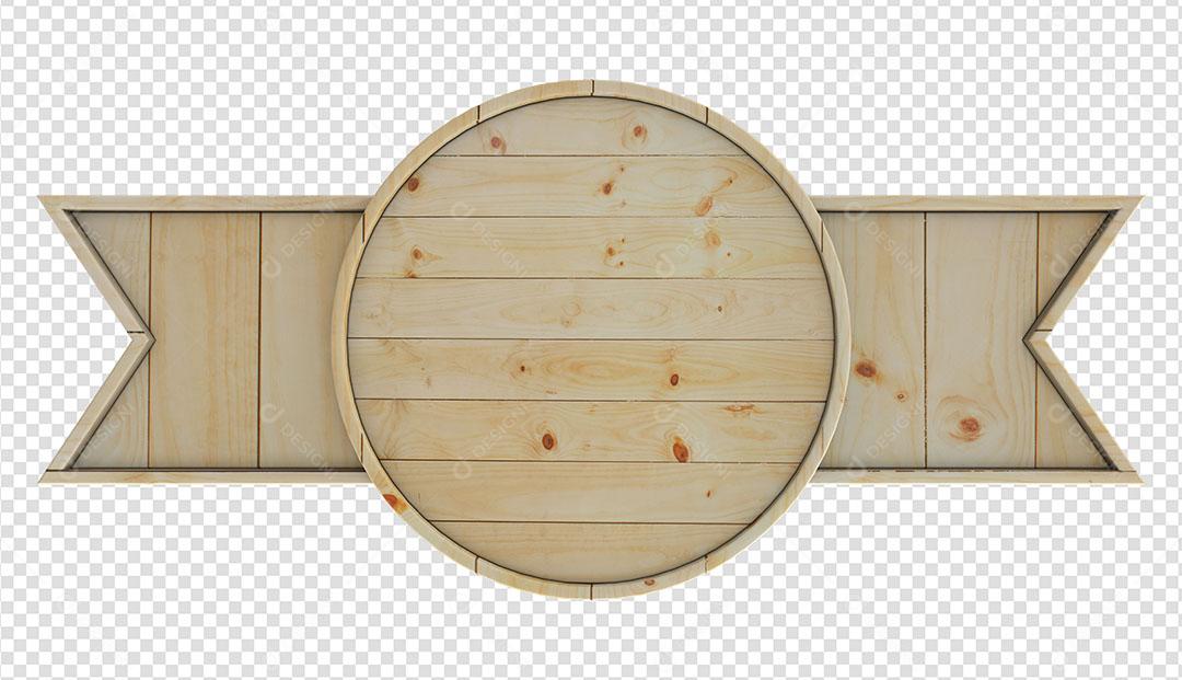 Placa de Madeira 3D Elemento Para Composição PSD