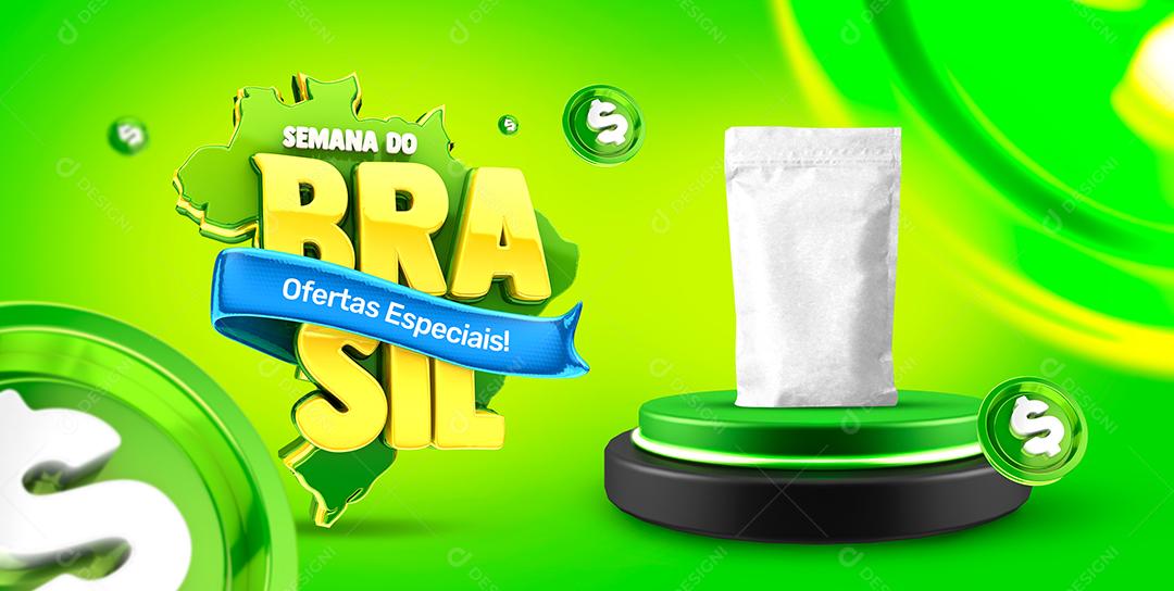 Banner Semana do Brasil Ofertas Especiais Social Media PSD Editável