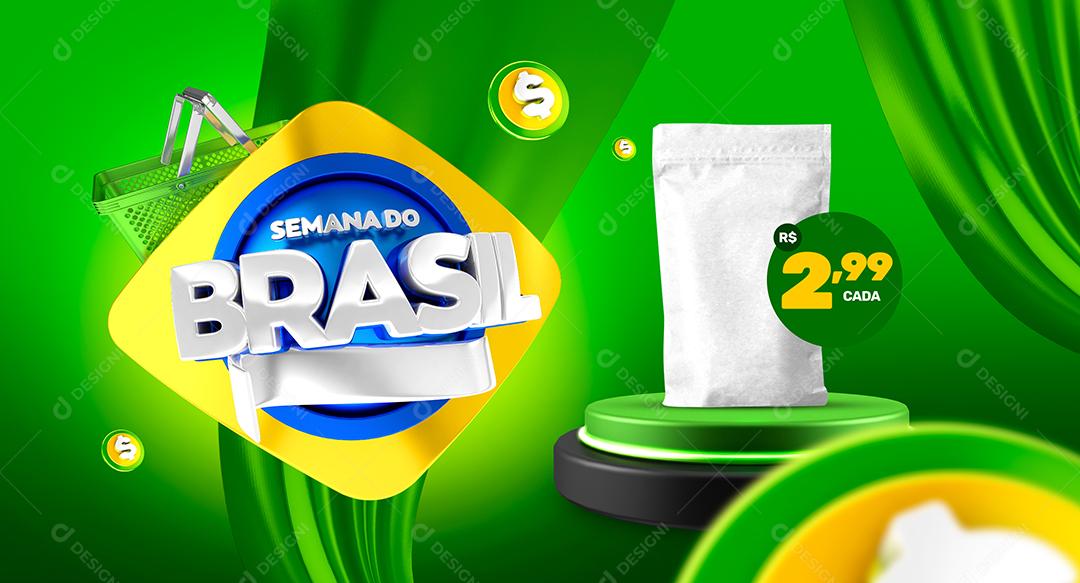 Banner Semana do Brasil produto Social Media PSD Editável