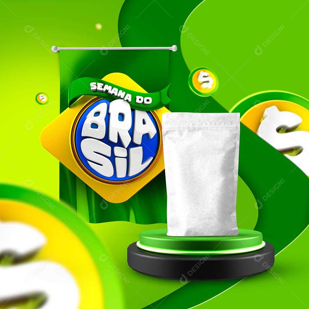 Semana do Brasil produto Social Media PSD Editável