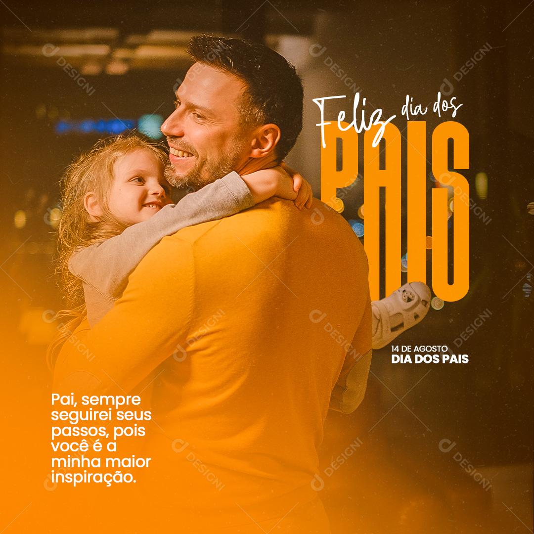 Social Media Feliz Dia Dos Pais 14 de Agosto PSD Editável