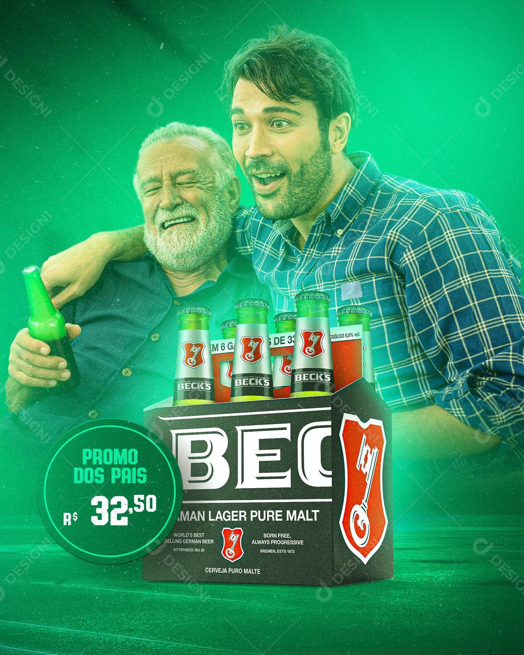 Promoção de Cerveja Dia Dos Pais Social Media PSD Editável