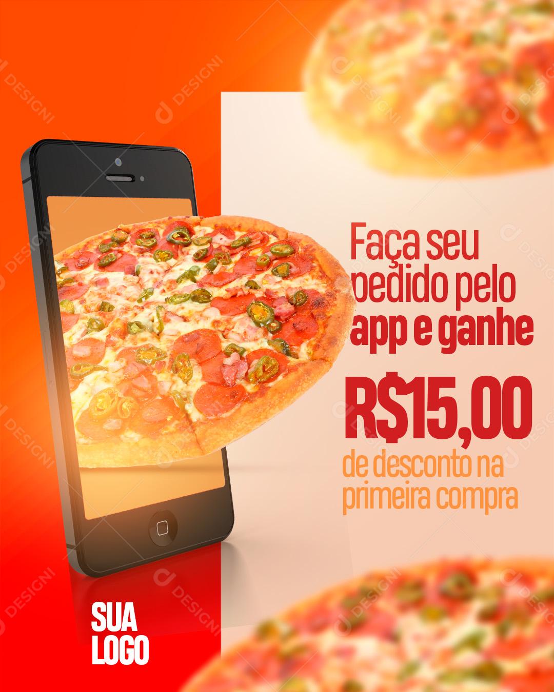 Faça Seu Pedido Pelo App E Ganhe Desconto Social Media PSD Editável