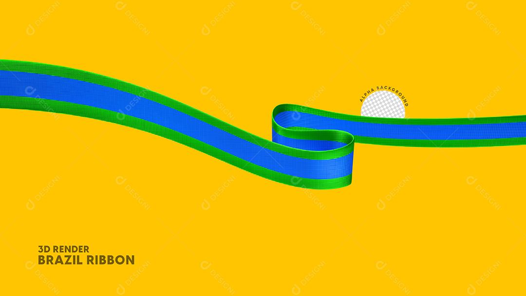 Elemento 3D Para Composição Fita Azul E Verde PSD