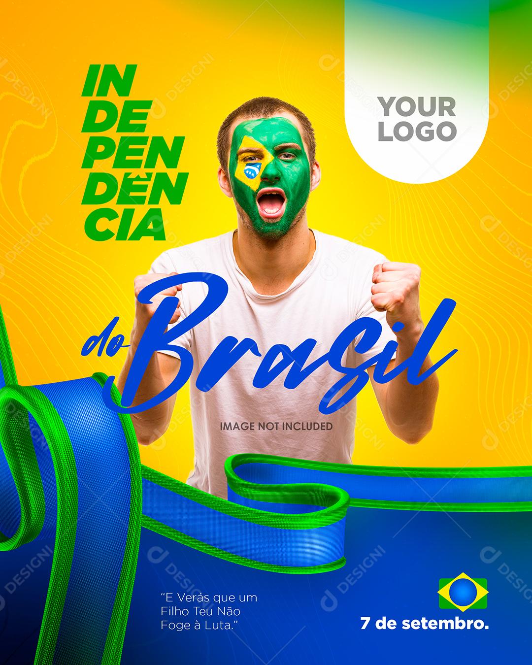Dia 7 De Setembro Independência Do Brasil Social Media PSD Editável