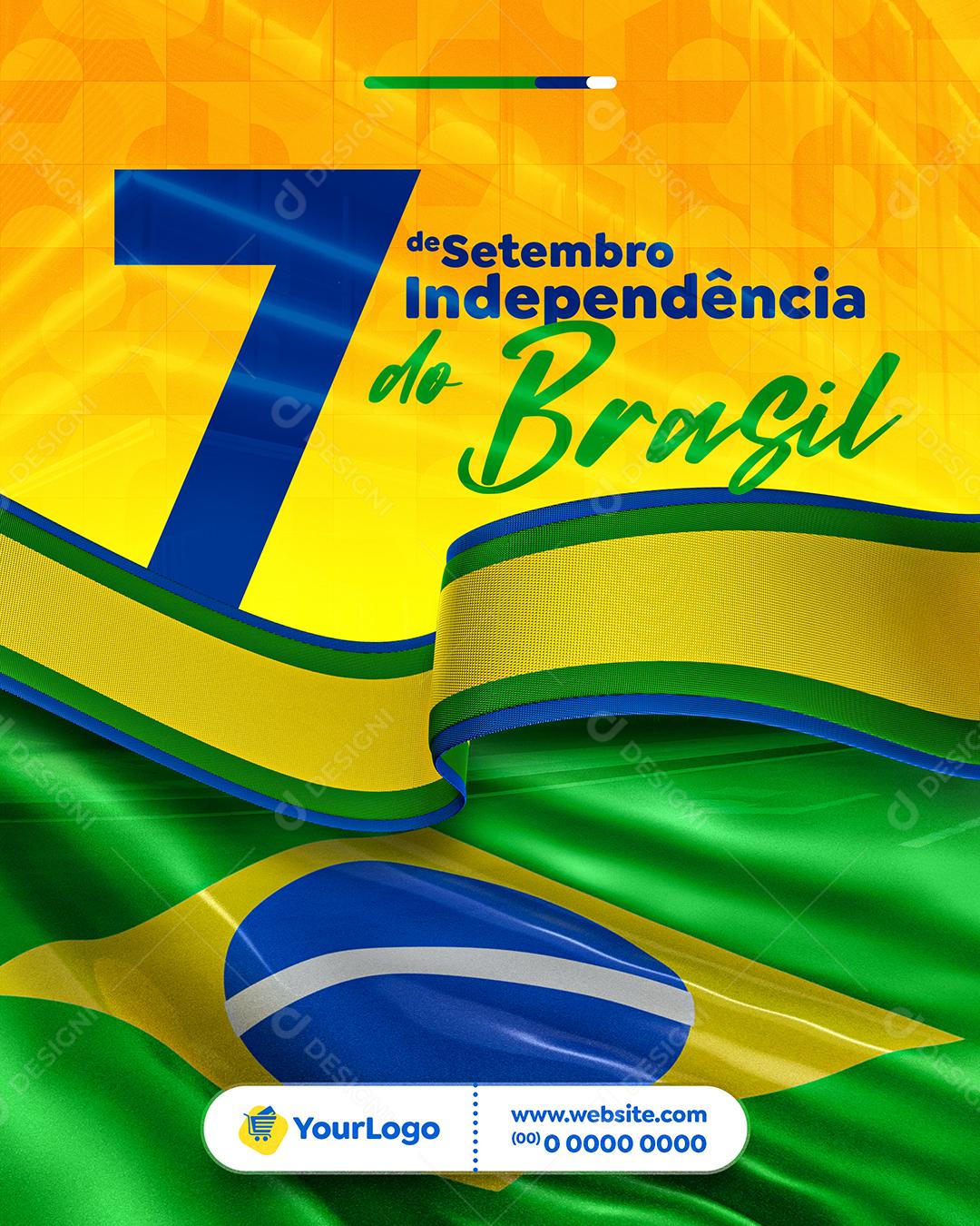Dia 7 De Setembro Independência Do Brasil Social Media PSD Editável