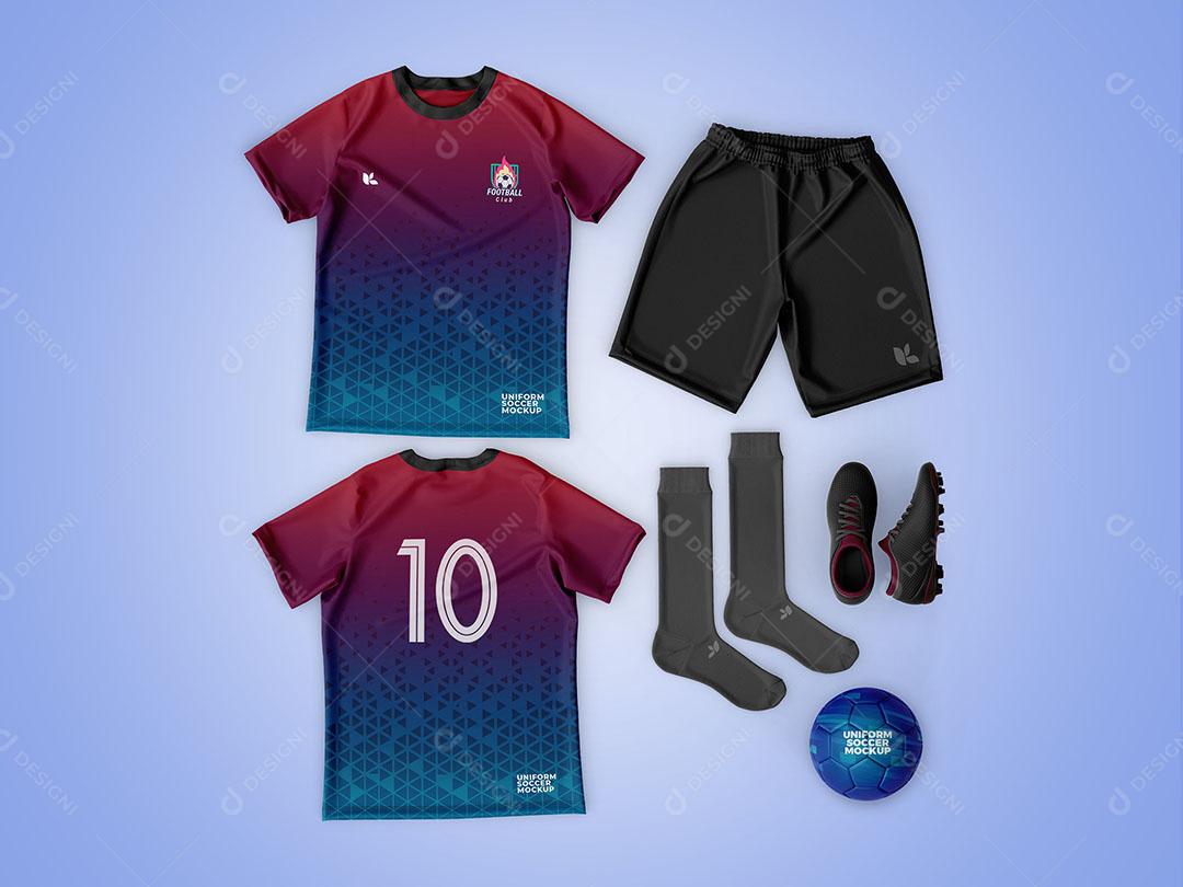 Kit Uniforme Futebol Mockup PSD