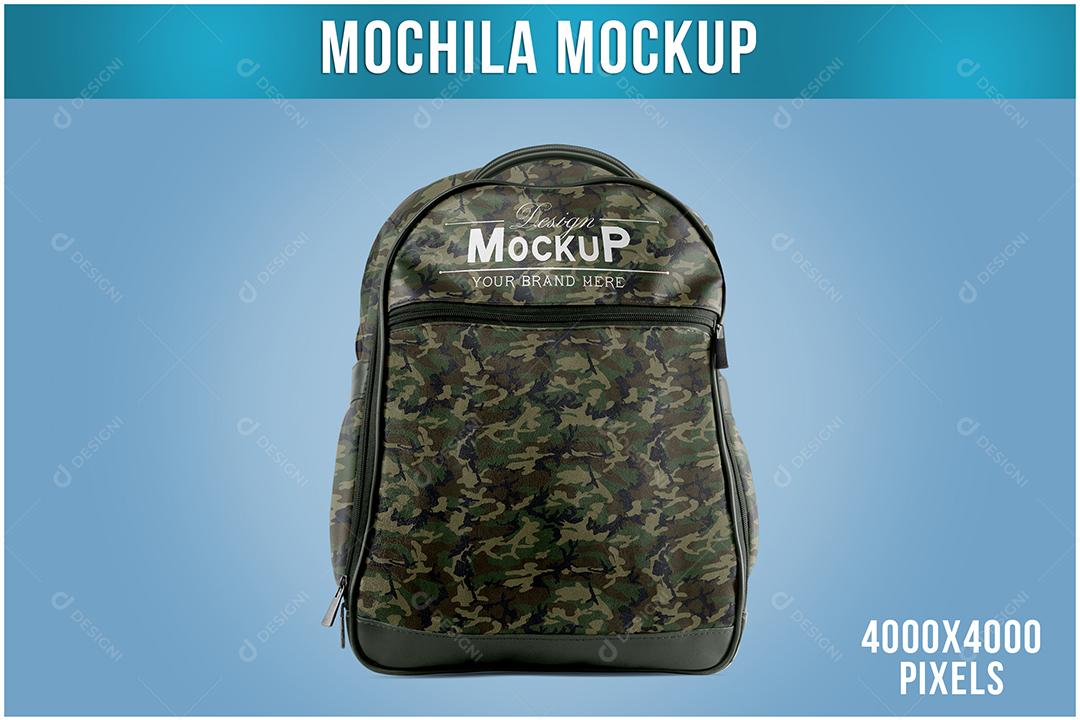 Mochila Mockup Vista Frente PSD