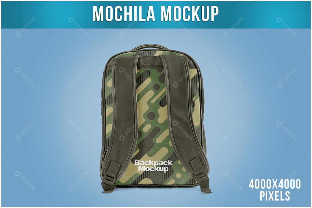 Mochila Mockup Vista Trás PSD