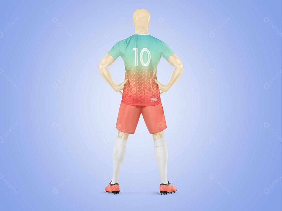 Uniforme Futebol Mockup Vista Trás PSD
