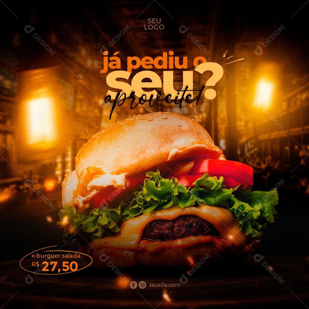 Já Pediu O Seu Lanche Social Media PSD Editável