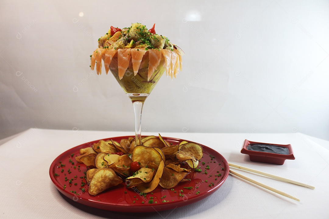 Fotografia de petiscos comida japonesa