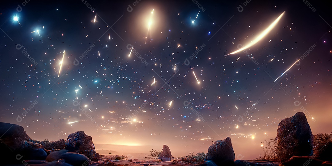 Milky Way with Mountains 3D