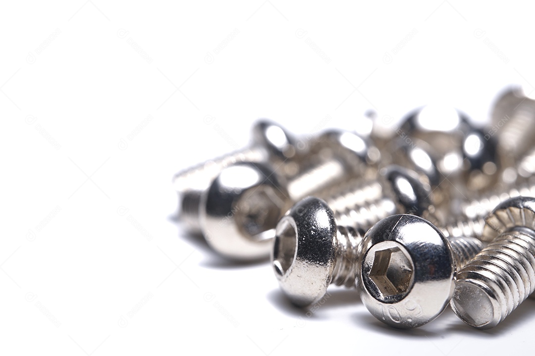 Conjunto de parafusos juntos.