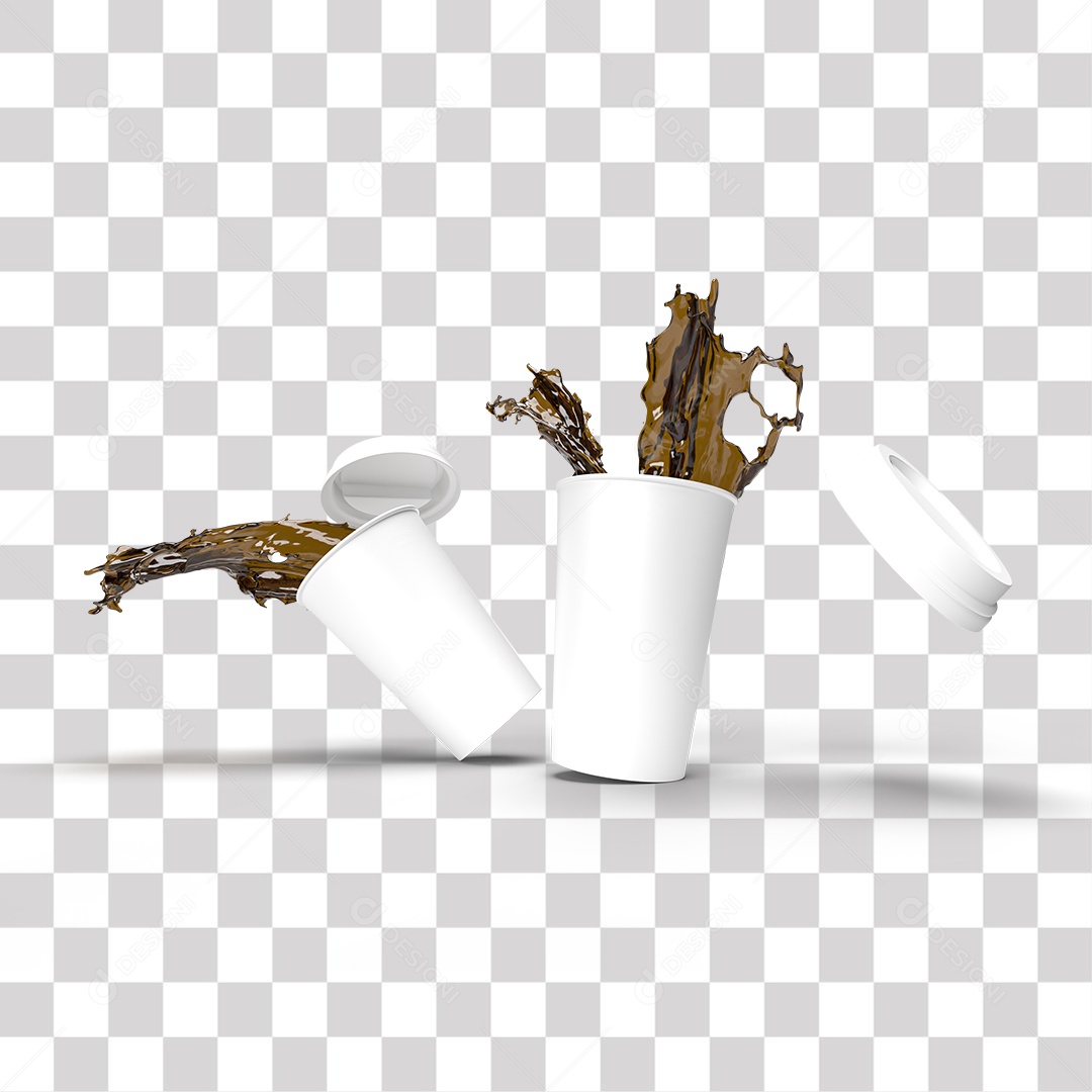 Copo com Respingos de Bebida PNG Transparente