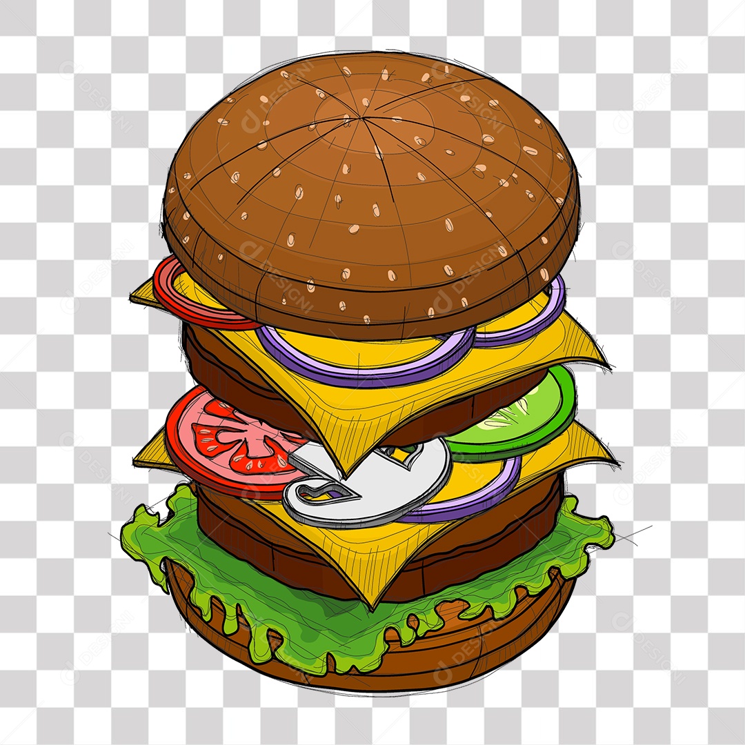 Hambúrguer Delicioso PNG Transparente