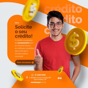 Solicite o seu crédito Empréstimo Social Media PSD Editável