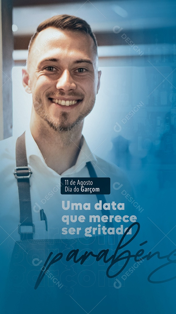 Story Uma data que merece ser Gritada Dia do Garçom Social Media PSD Editável