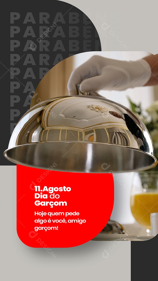 Story Hoje quem pede algo é você Amigo Dia do Garçom Social Media PSD Editável