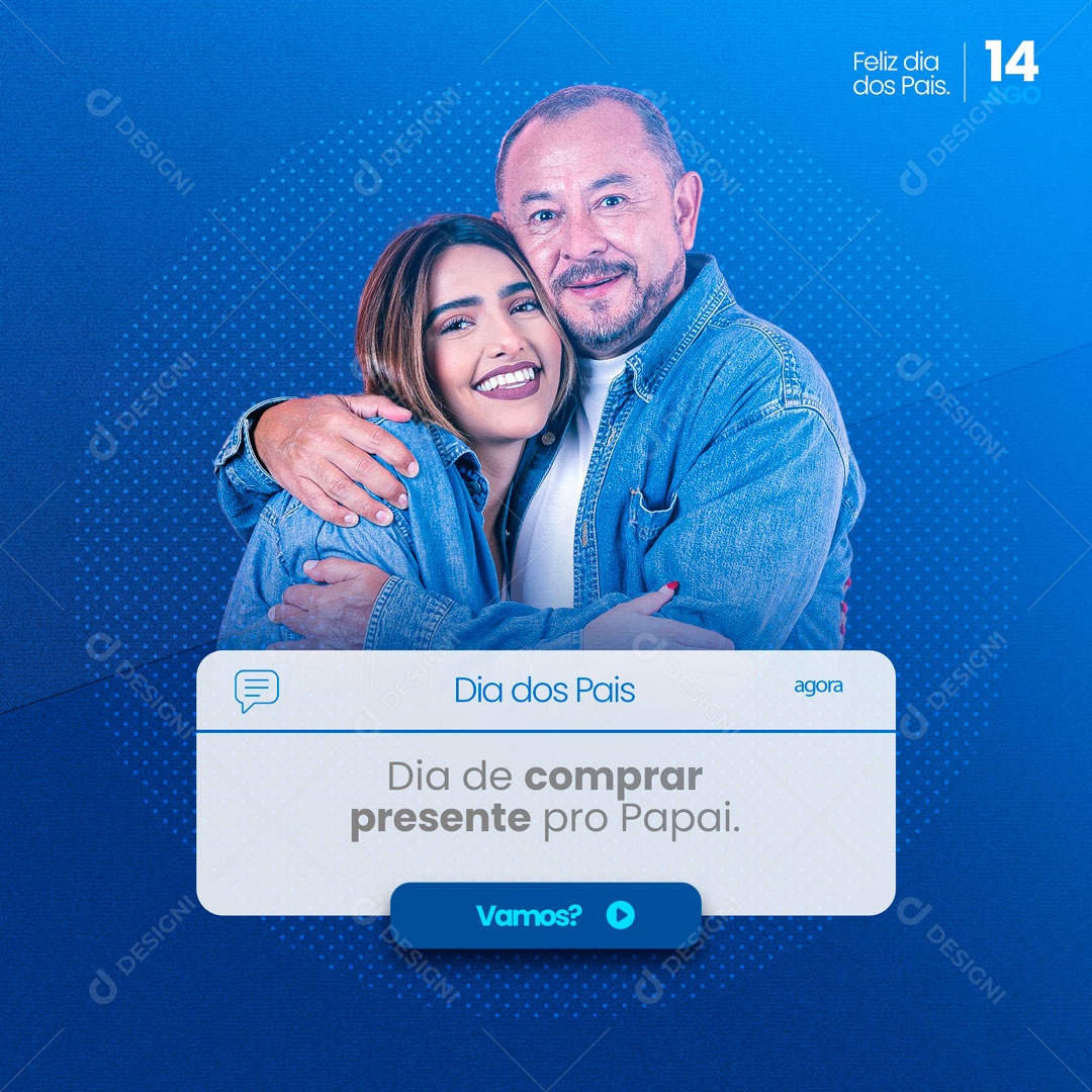 Social Media Feliz Dia Dos Pais 14 de Agosto PSD Editável