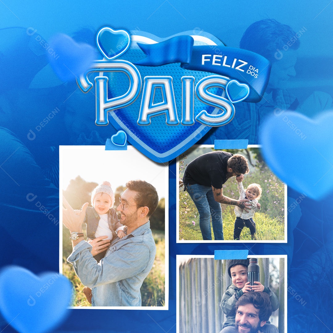 Feliz Dia dos Pais 14 de Agosto Social Media PSD Editável
