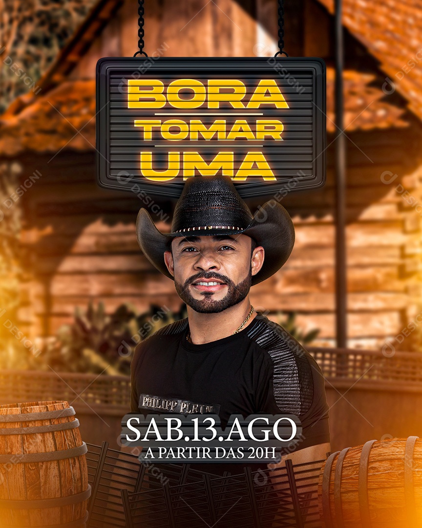 Flyer Shows Bora Tomar Uma Social Media PSD Editável