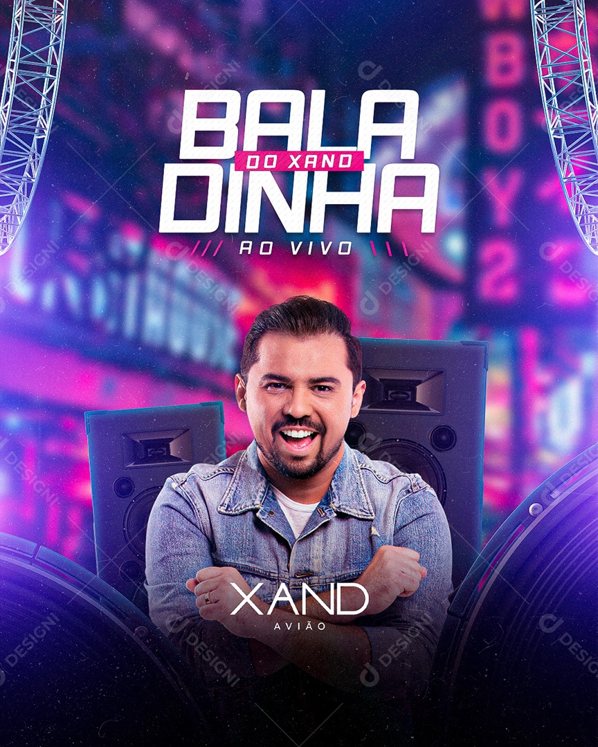 Flyer Show Baladinha Xand Avião Social Media PSD Editável