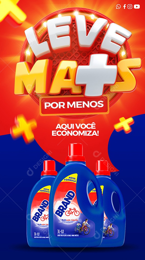 Story Take more for less here you save Supermercado Social Media Editable PSD