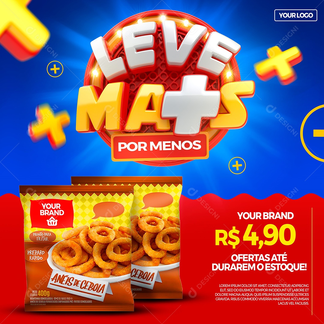 Leve mais por menos Ofertas até dura o estoque Supermercado Social Media PSD Editável