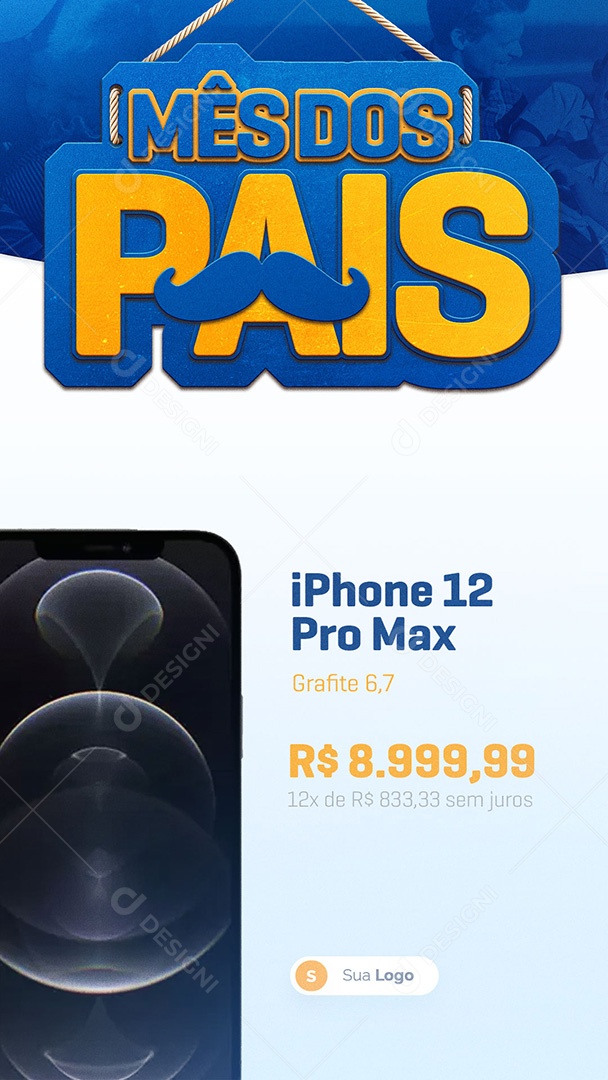 Story Mês dos Pais Ofertas Especiais Iphone Social Media PSD Editável