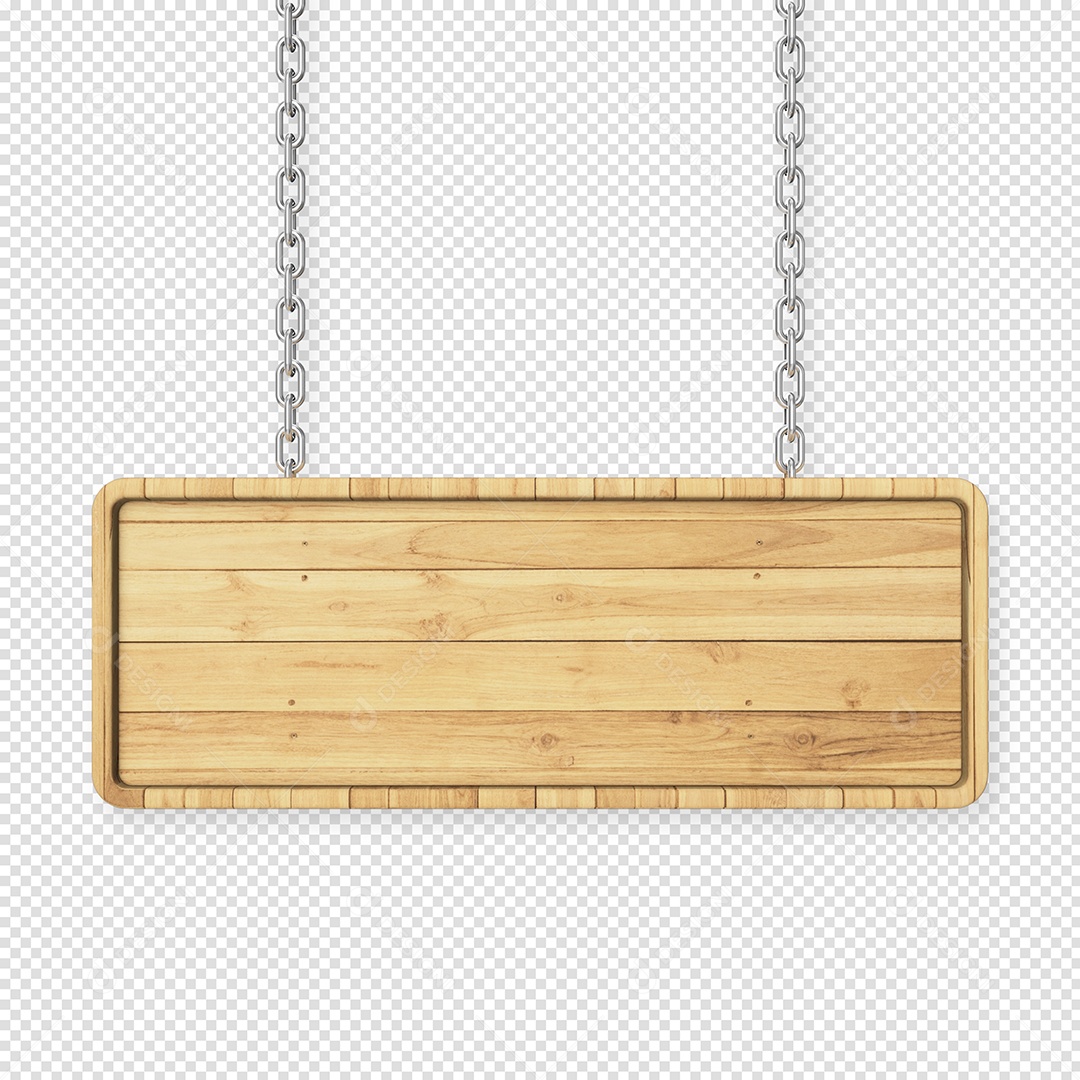 Placas de Madeira com correntes Elemento 3D Para Composição PSD