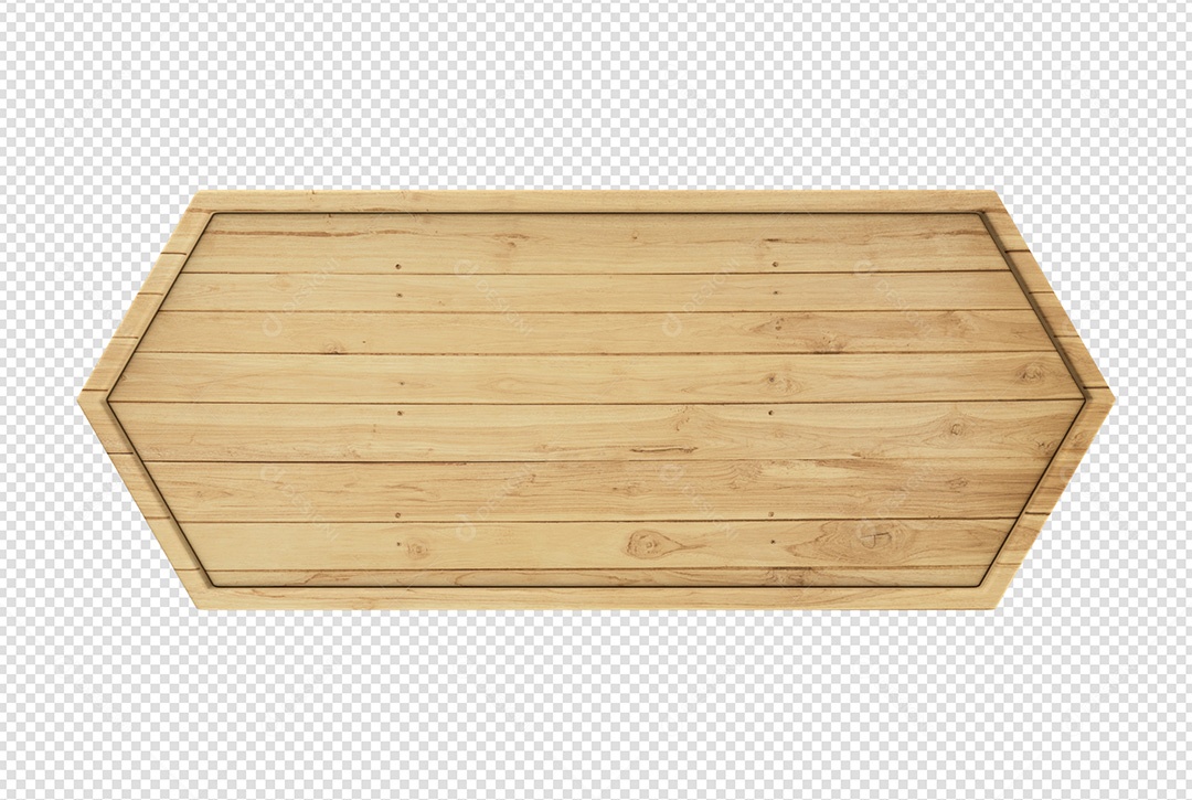 Placa de Madeira Elemento 3D Para Composição PSD