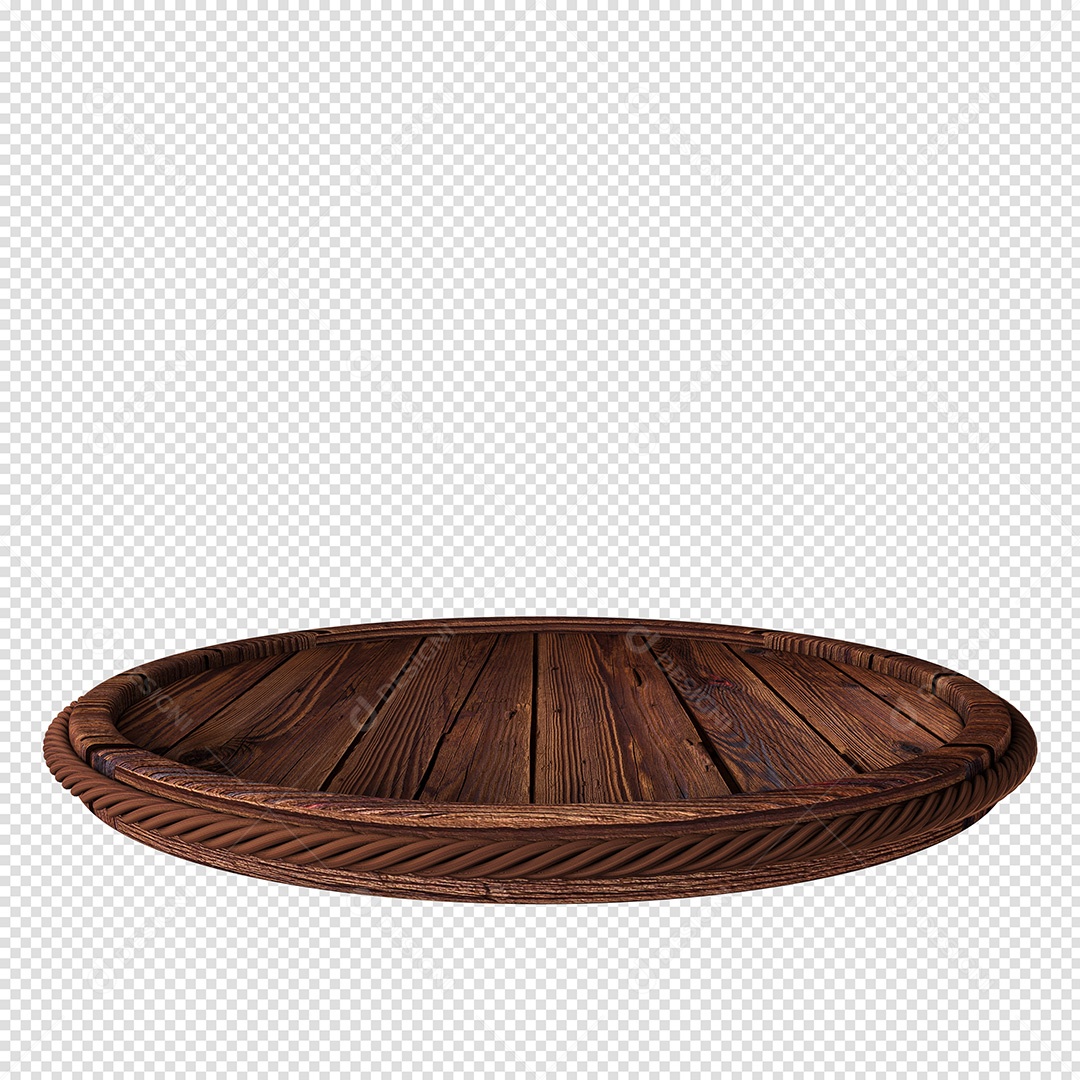 Elemento 3D de Madeira para Composição PSD