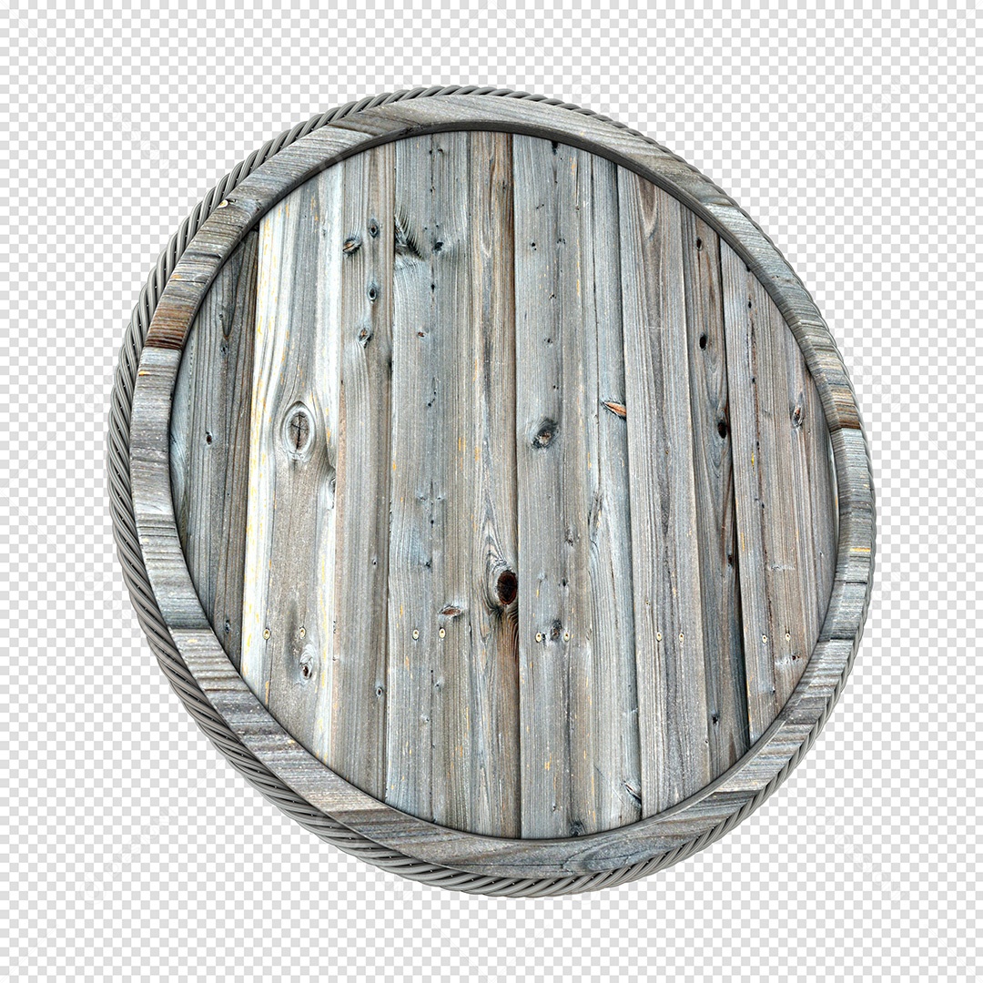 Círculo de Madeira Elemento 3D para composição PSD