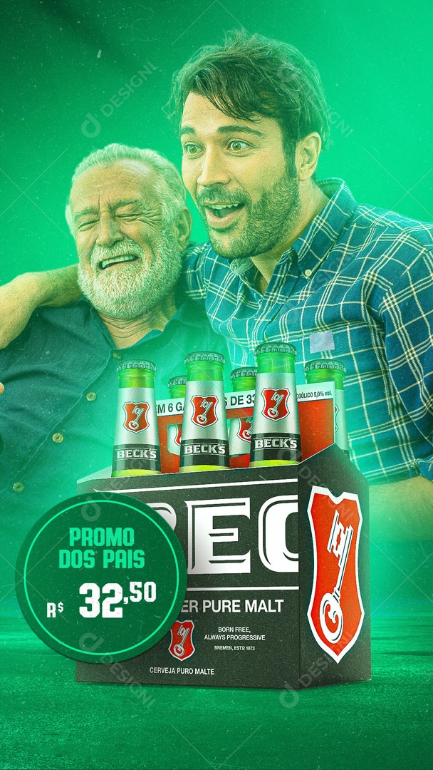 Story Feliz dia dos Pais com Cerveja Beks Social Media PSD Editável