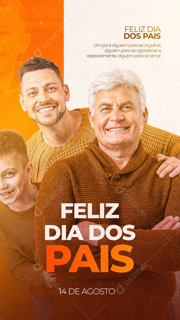 Story Feliz Dia dos Pais 14 de Agosto Amor Verdadeiro Social Media PSD Editável
