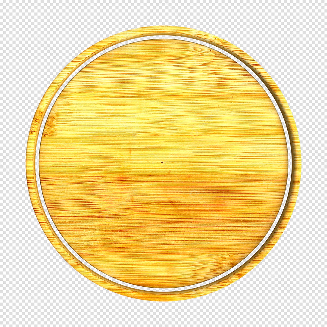 Elemento 3D de Madeira dourado para Composição PSD
