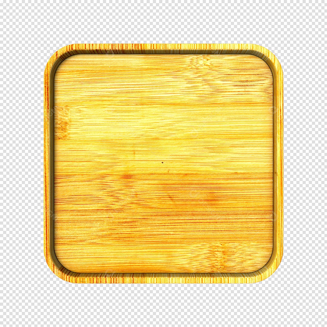 Elemento 3D de Madeira dourado para Composição PSD