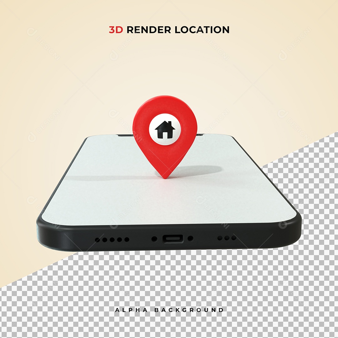 Pin de Localização vermelho 3D Elemento para composição PSD