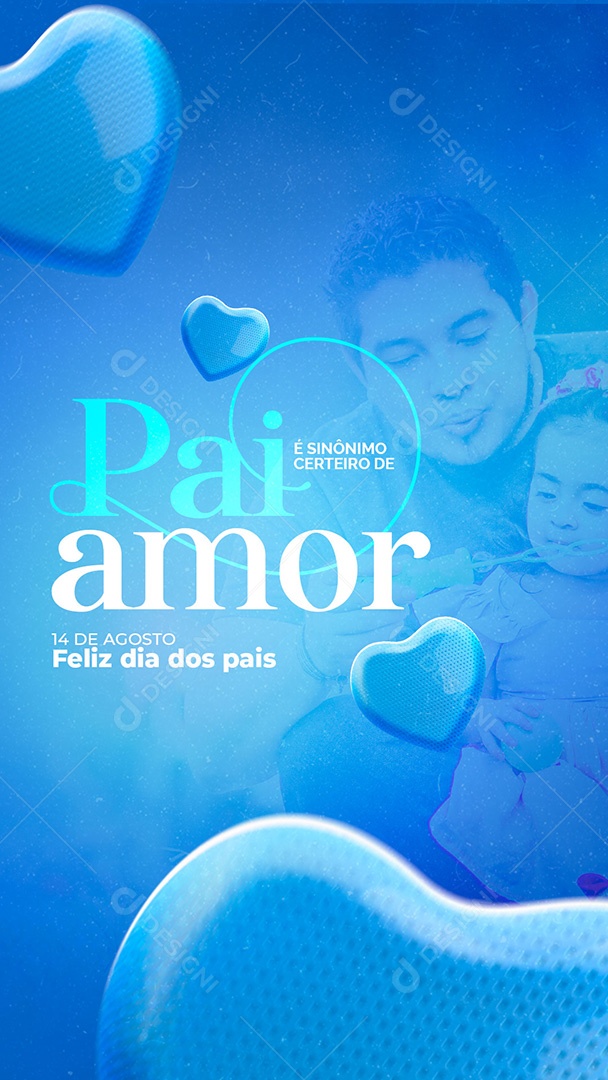 Story Feliz Dia dos Pais 14 de Agosto Social Media PSD Editável