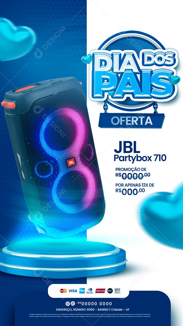 Story Ofertas Exclusivas Dia dos Pais Caixa JBL Social Media PSD Editável