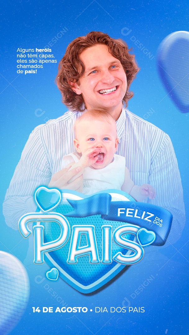 Story Feliz Dia dos Pais 14 de Agosto Social Media PSD Editável