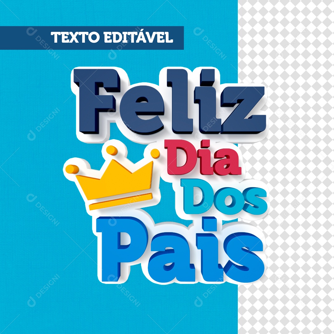 Selo 3D Feliz Dia Dos Pais Data Comemorativa PSD