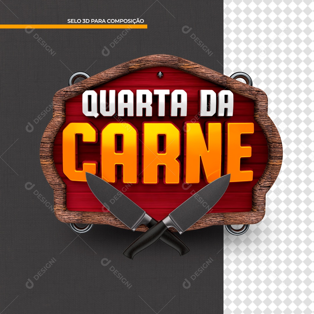 Selo 3D Para Composição Quarta Da Carne PSD