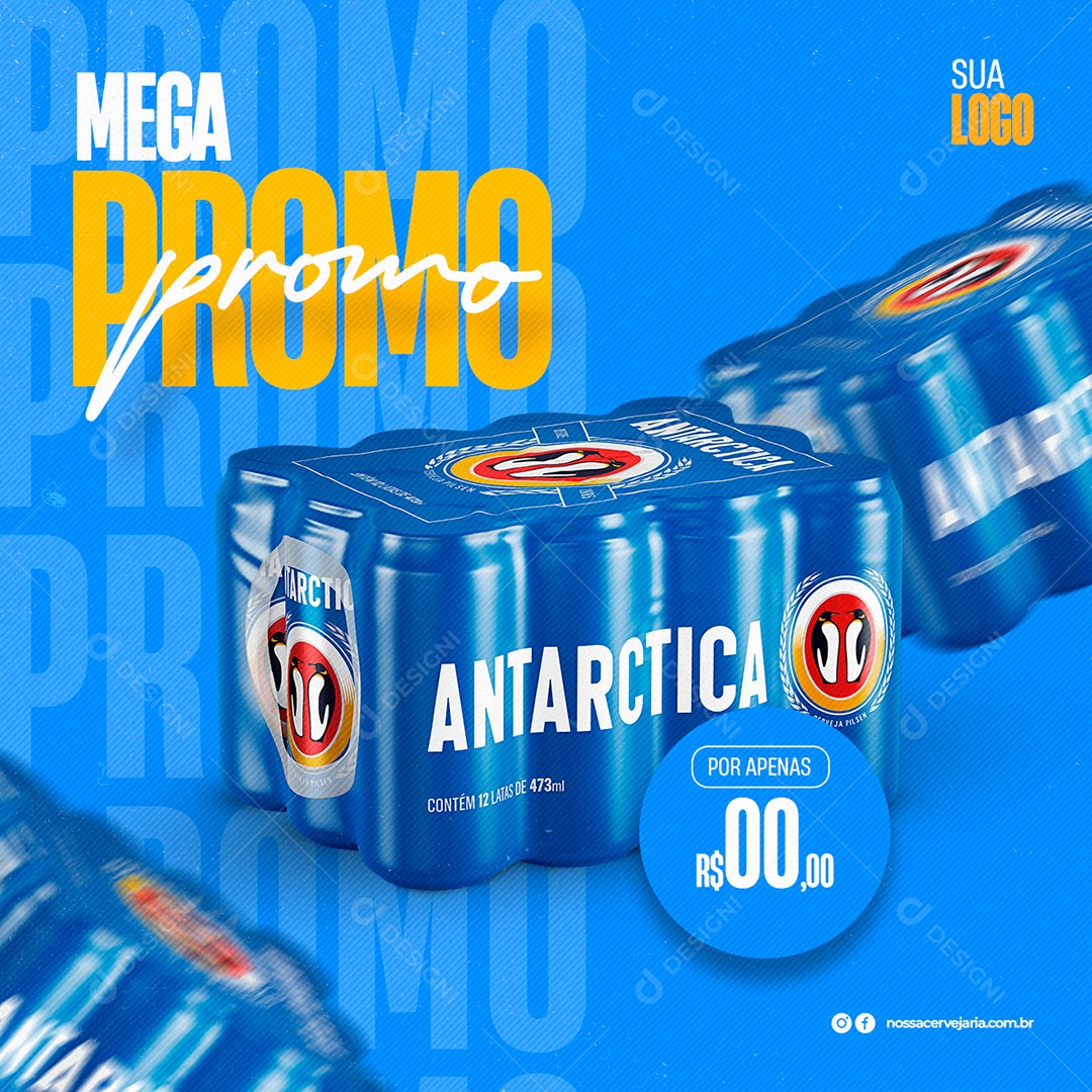 Promo Antarctica Cervejaria Social Media PSD Editável