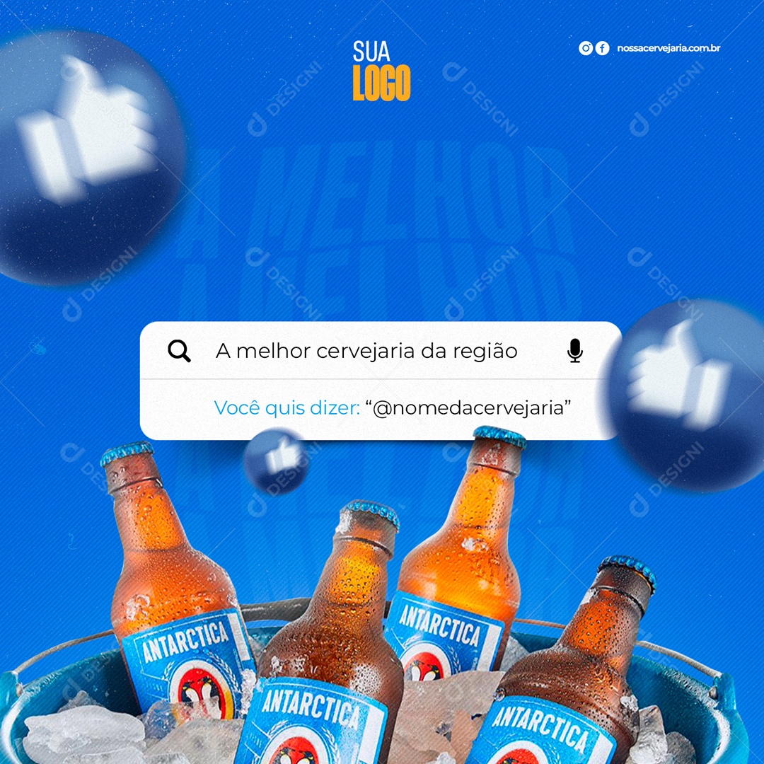 A melhor Cervejaria da região Antarctica Social Media PSD Editável