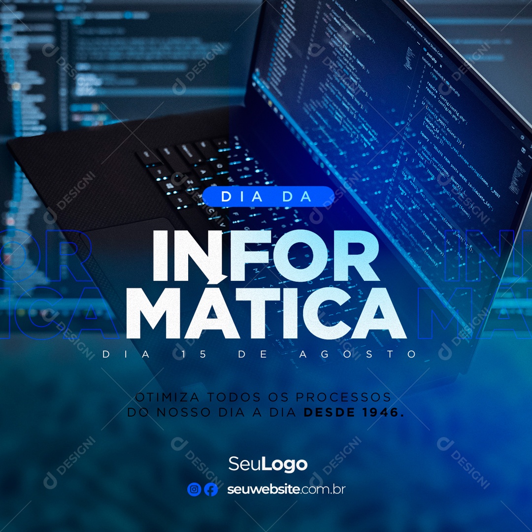 Dia Da Informática Dia 15 De Agosto Social Media PSD Editável
