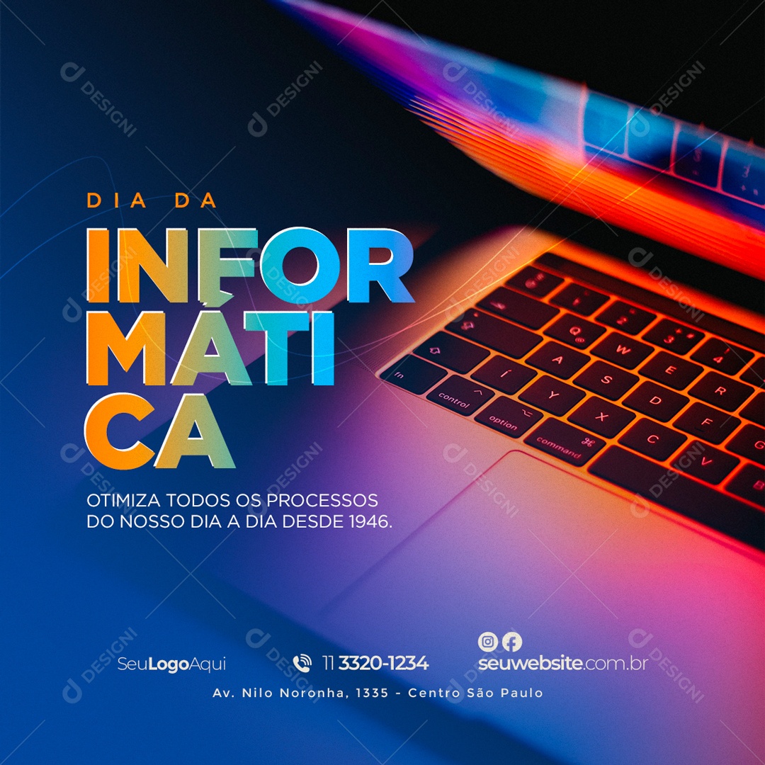 Dia Da Informática Dia 15 De Agosto Social Media PSD Editável