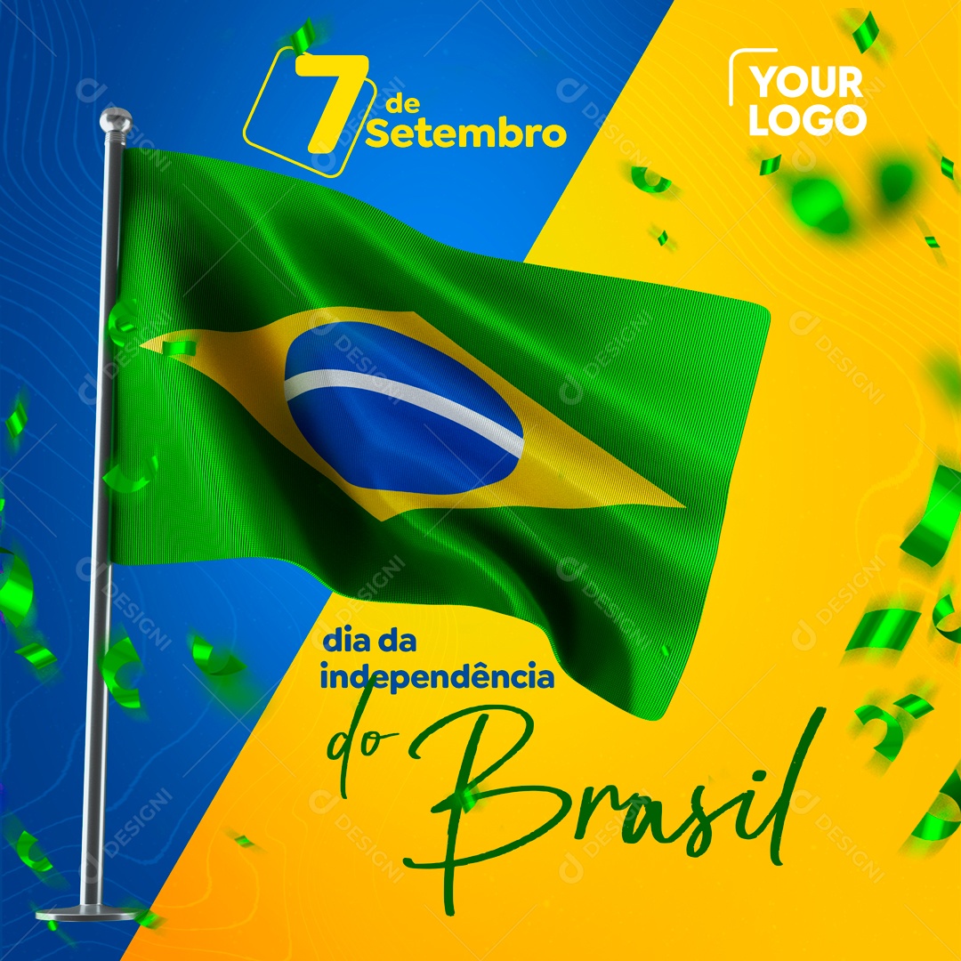 Dia 7 De Setembro Independência Do Brasil Social Media PSD Editável