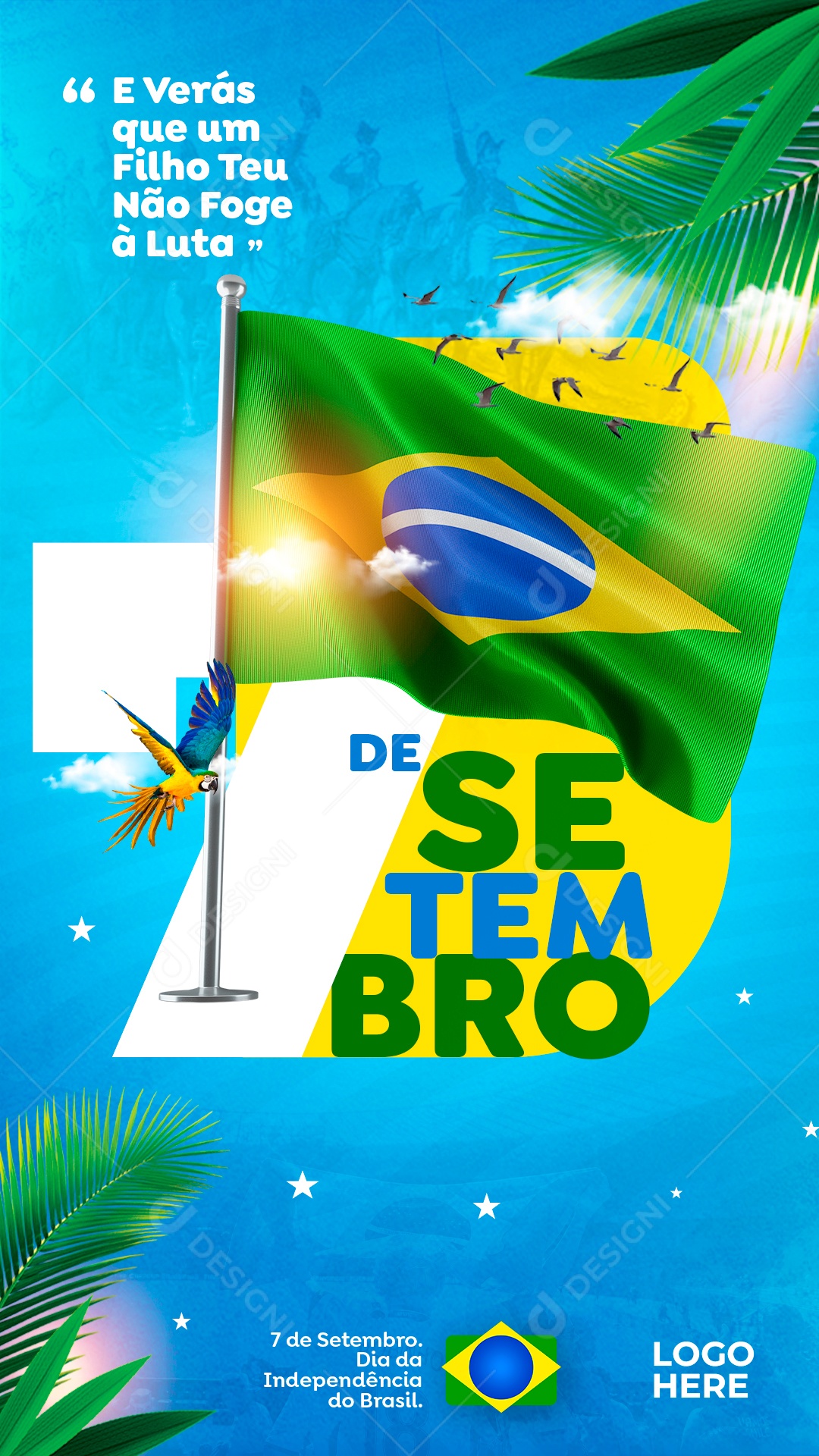 Dia 7 De Setembro Independência Do Brasil Social Media PSD Editável